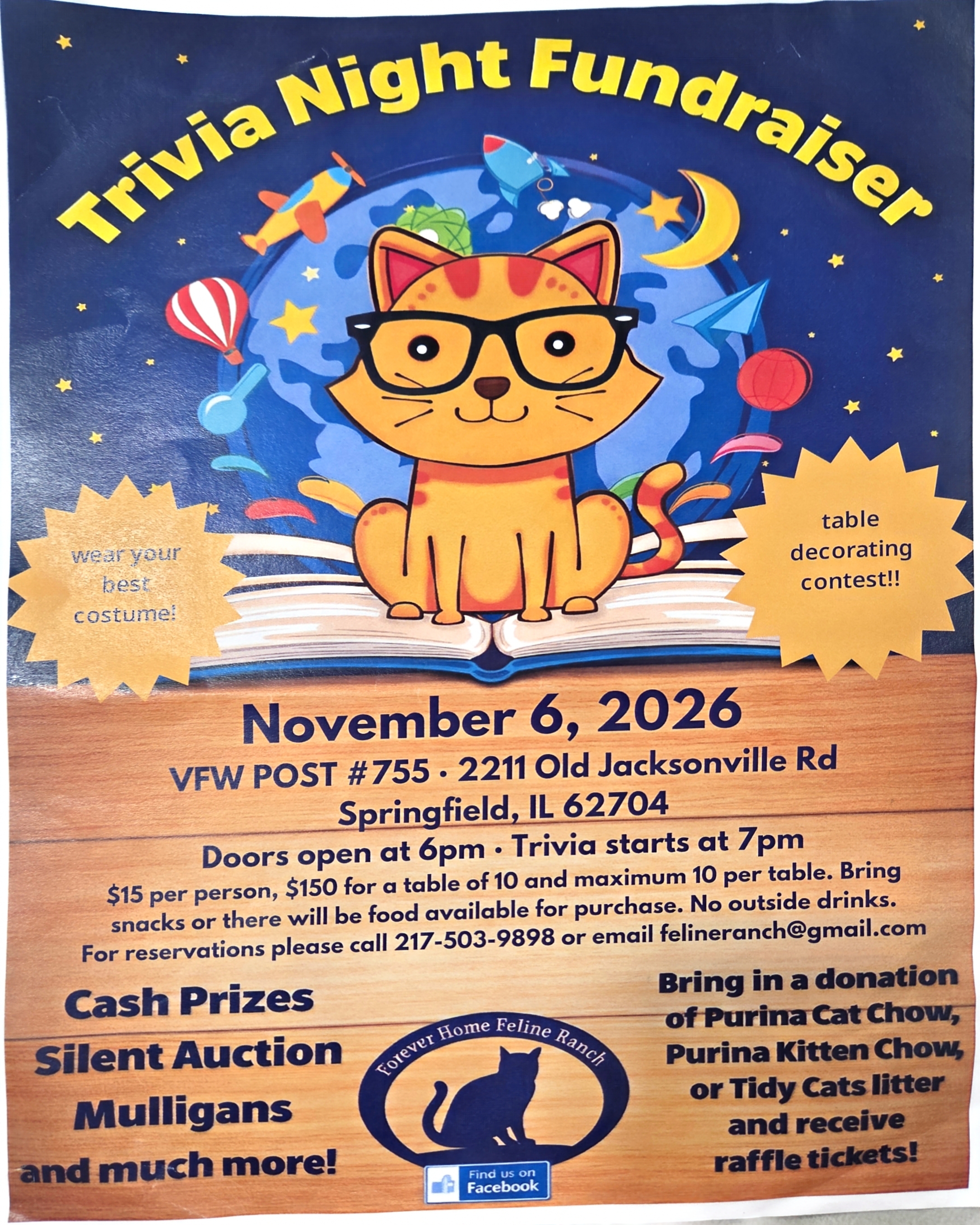 Trivia Night Fundraiser to Benefit Forever Home Feline Ranch