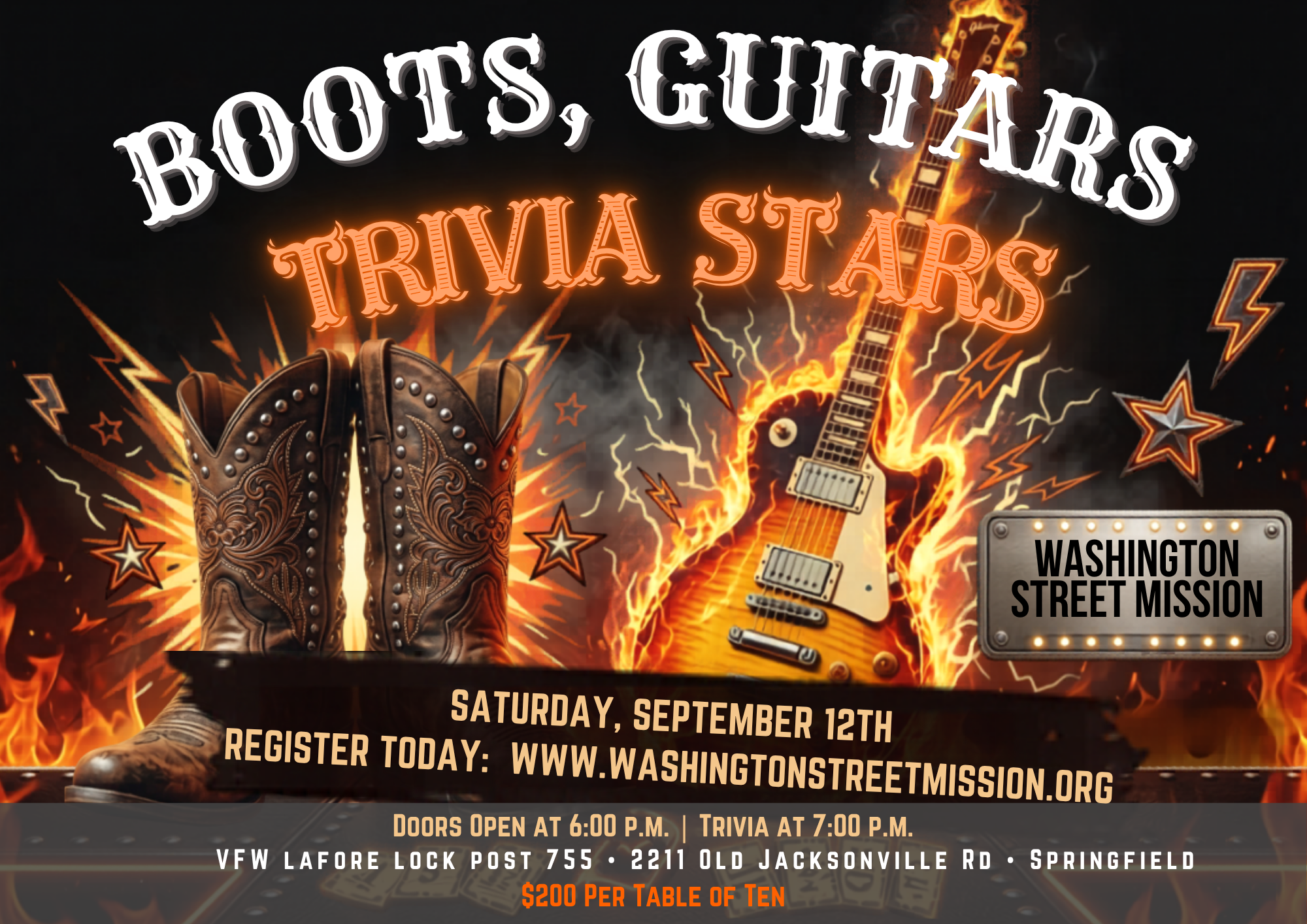 Washington Street Mission: Boots, Guitars, Trivia Stars